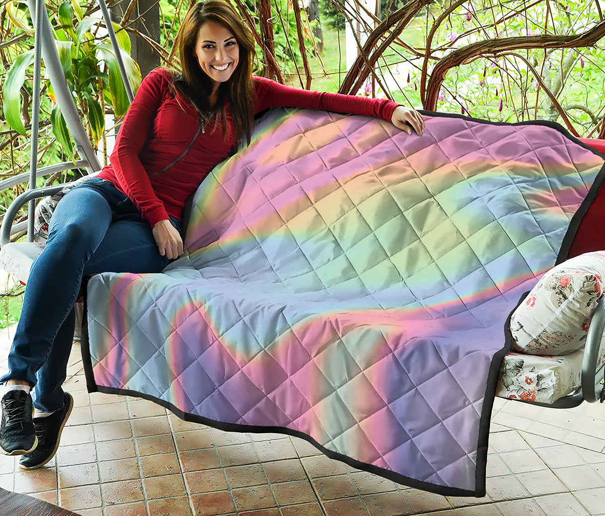 Pastel Holographic Print Quilt