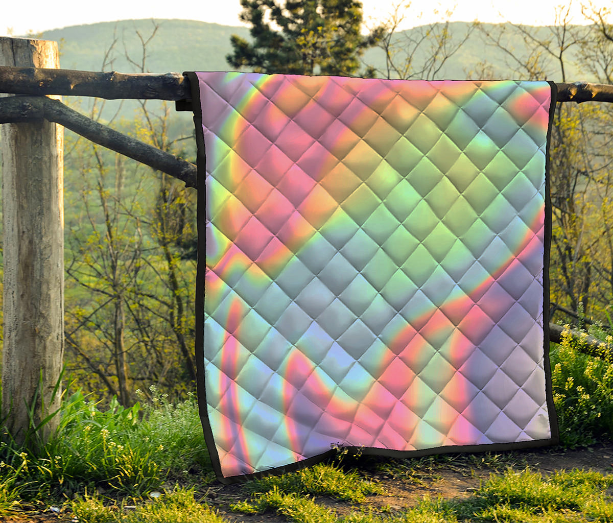 Pastel Holographic Print Quilt
