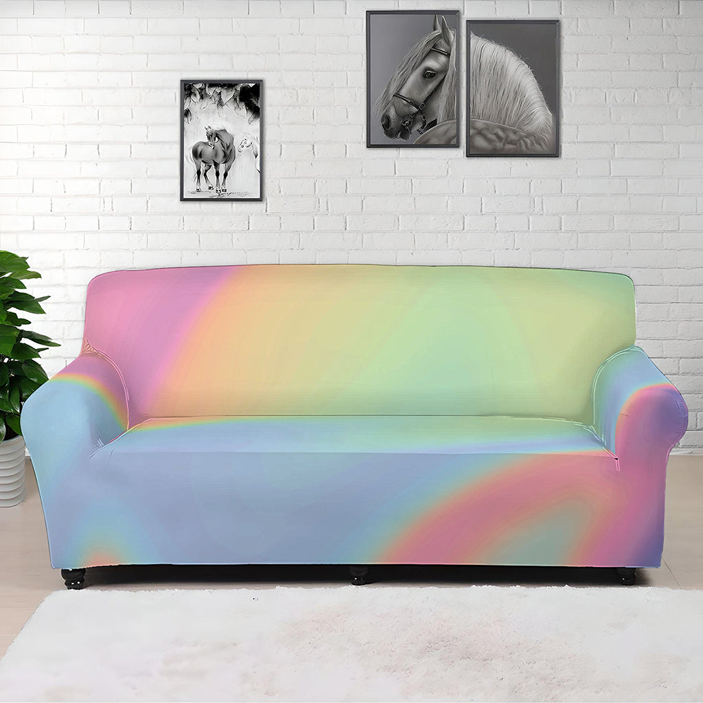 Pastel Holographic Print Sofa Cover