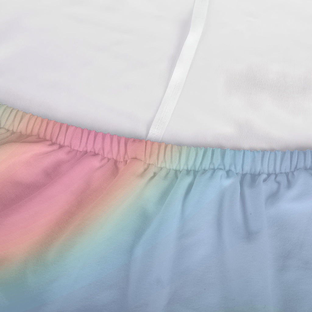 Pastel Holographic Print Sofa Cover