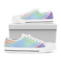 Pastel Holographic Print White Low Top Sneakers
