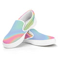 Pastel Holographic Print White Slip On Sneakers