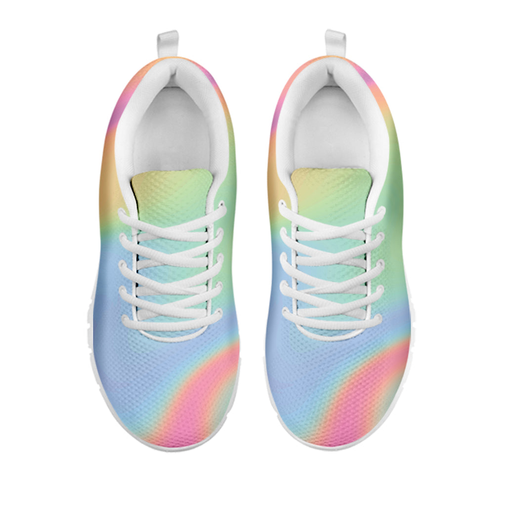 Pastel Holographic Print White Sneakers