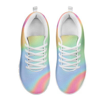 Pastel Holographic Print White Sneakers
