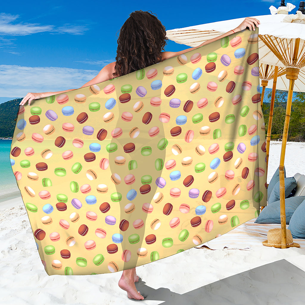 Pastel Macaron Pattern Print Beach Sarong Wrap