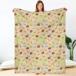 Pastel Macaron Pattern Print Blanket