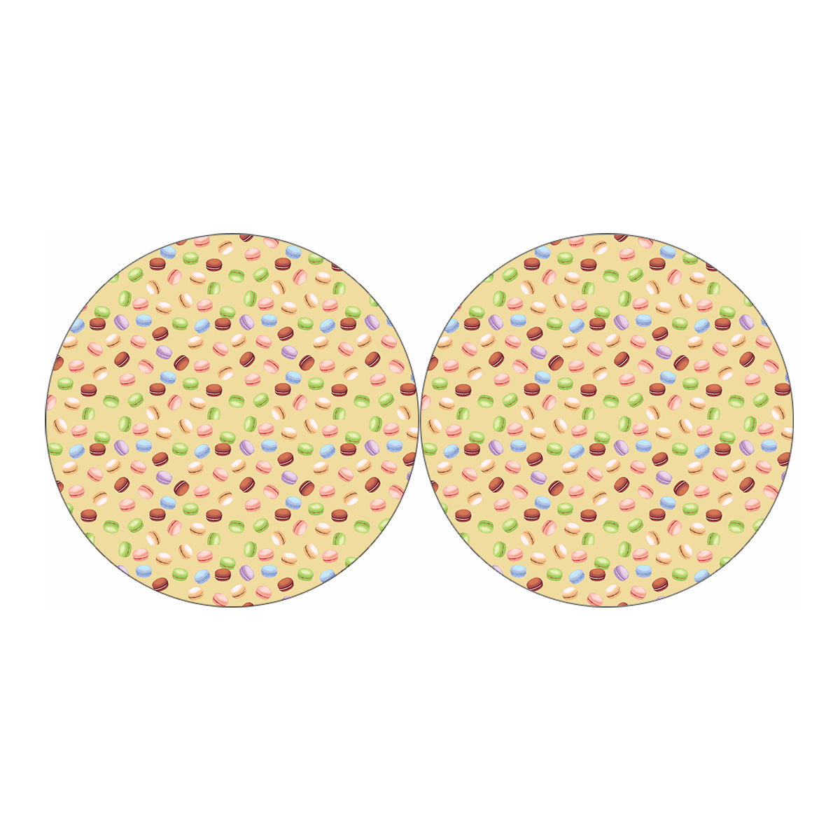 Pastel Macaron Pattern Print Car Coasters