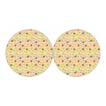Pastel Macaron Pattern Print Car Coasters