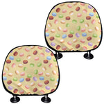 Pastel Macaron Pattern Print Car Headrest Covers