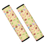 Pastel Macaron Pattern Print Car Seat Belt Covers