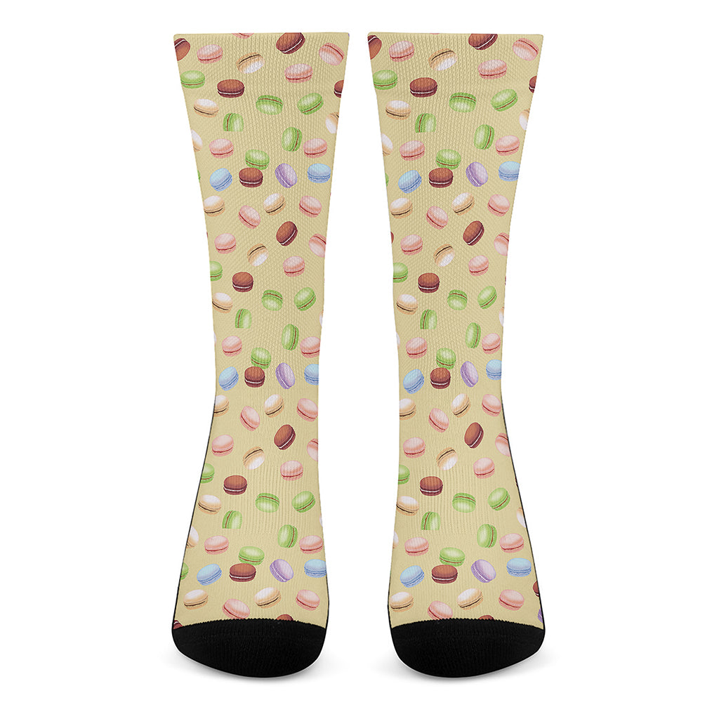 Pastel Macaron Pattern Print Crew Socks