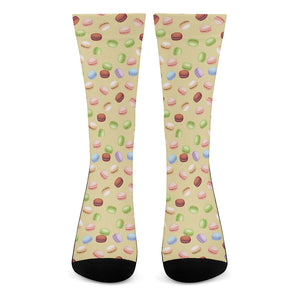 Pastel Macaron Pattern Print Crew Socks