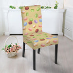 Pastel Macaron Pattern Print Dining Chair Slipcover