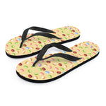 Pastel Macaron Pattern Print Flip Flops