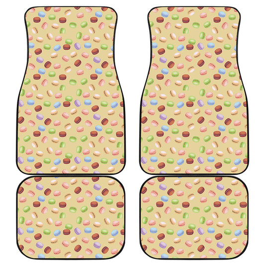 Pastel Macaron Pattern Print Front and Back Car Floor Mats