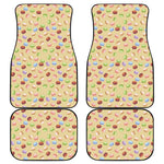 Pastel Macaron Pattern Print Front and Back Car Floor Mats
