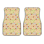 Pastel Macaron Pattern Print Front Car Floor Mats