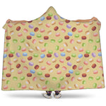 Pastel Macaron Pattern Print Hooded Blanket