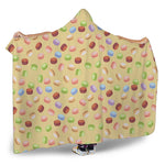 Pastel Macaron Pattern Print Hooded Blanket
