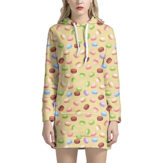 Pastel Macaron Pattern Print Hoodie Dress