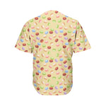 Pastel Macaron Pattern Print Men's Baseball Jersey