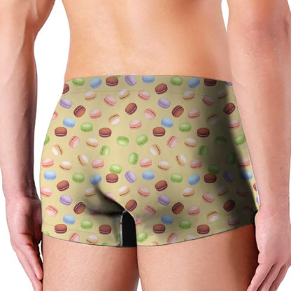 Pastel Macaron Pattern Print Men's Boxer Briefs