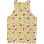 Pastel Macaron Pattern Print Men's Tank Top