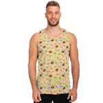 Pastel Macaron Pattern Print Men's Tank Top