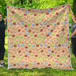 Pastel Macaron Pattern Print Quilt
