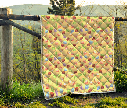 Pastel Macaron Pattern Print Quilt