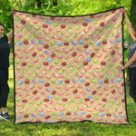 Pastel Macaron Pattern Print Quilt
