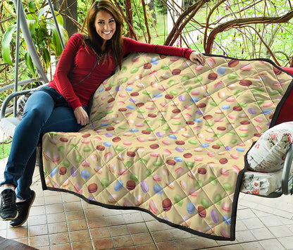 Pastel Macaron Pattern Print Quilt