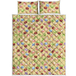 Pastel Macaron Pattern Print Quilt Bed Set
