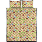 Pastel Macaron Pattern Print Quilt Bed Set