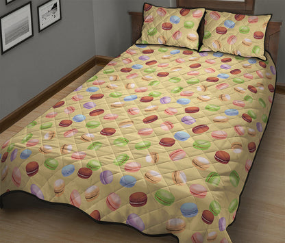 Pastel Macaron Pattern Print Quilt Bed Set