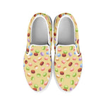 Pastel Macaron Pattern Print White Slip On Shoes