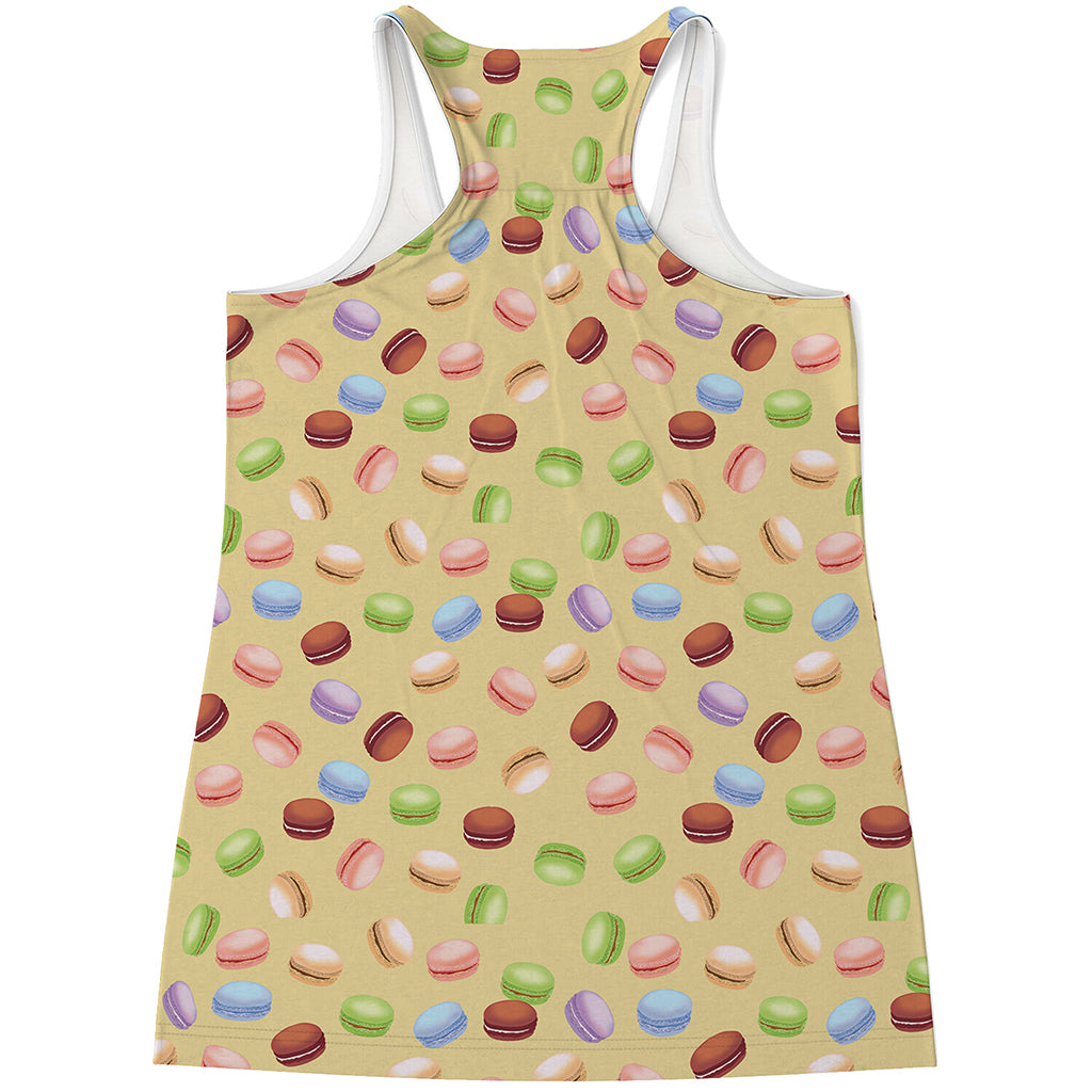 Pastel Macaron Pattern Print Women's Racerback Tank Top