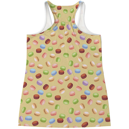 Pastel Macaron Pattern Print Women's Racerback Tank Top