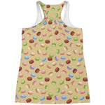 Pastel Macaron Pattern Print Women's Racerback Tank Top