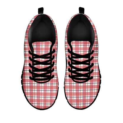 Pastel Madras Pattern Print Black Sneakers