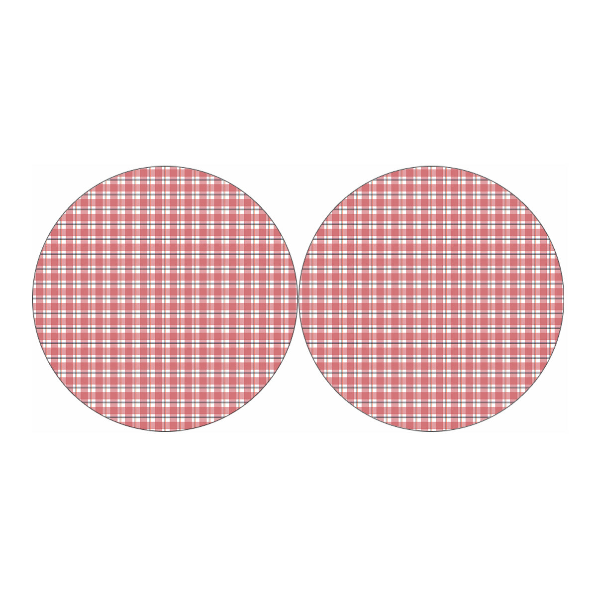 Pastel Madras Pattern Print Car Coasters