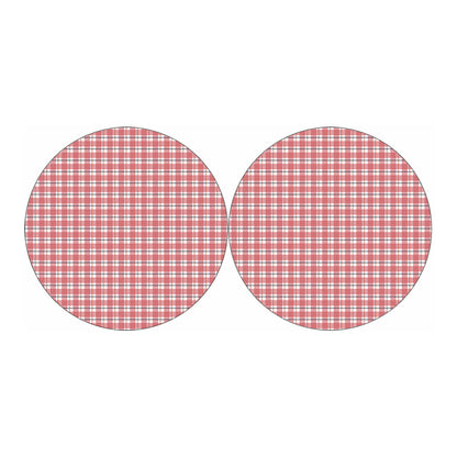 Pastel Madras Pattern Print Car Coasters