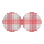 Pastel Madras Pattern Print Car Coasters