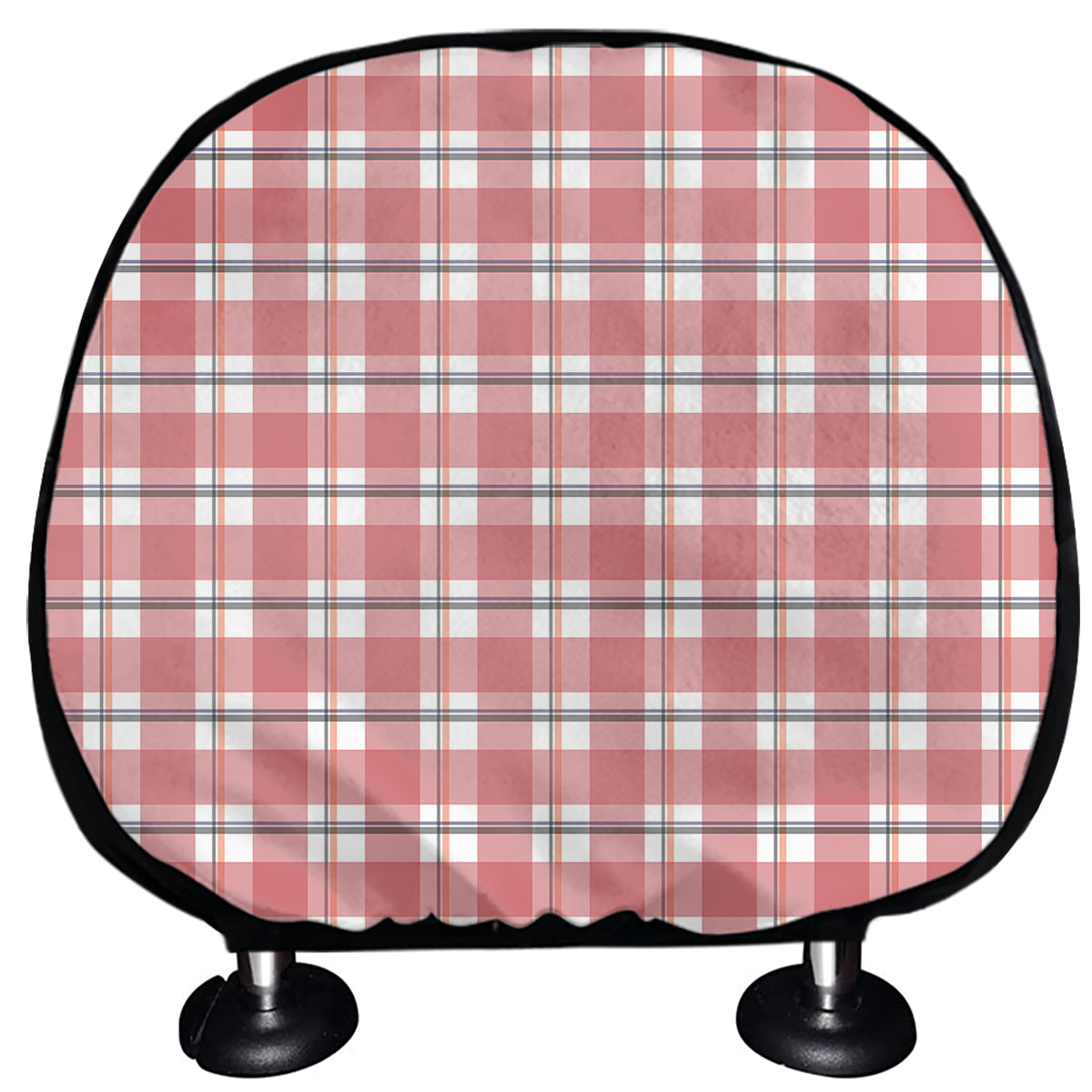 Pastel Madras Pattern Print Car Headrest Covers