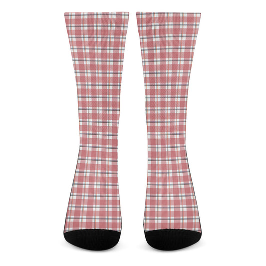 Pastel Madras Pattern Print Crew Socks