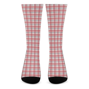 Pastel Madras Pattern Print Crew Socks