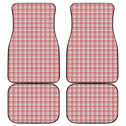 Pastel Madras Pattern Print Front and Back Car Floor Mats