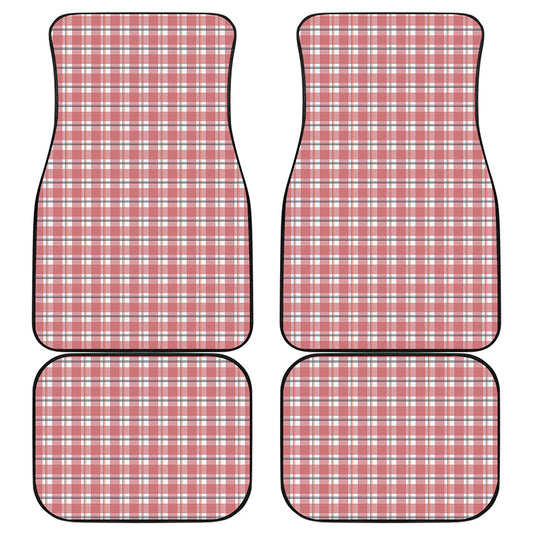 Pastel Madras Pattern Print Front and Back Car Floor Mats