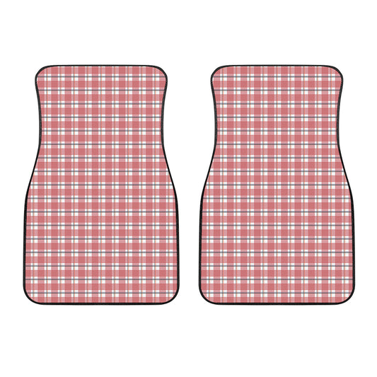 Pastel Madras Pattern Print Front Car Floor Mats