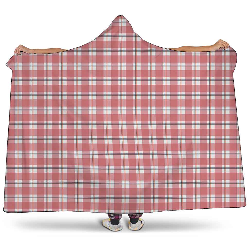 Pastel Madras Pattern Print Hooded Blanket